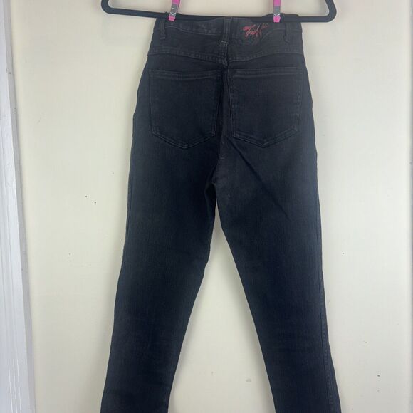 VTG Vintage Traffic Jeans Black 5 Pocket Retro Tapered Leg Rock Size 5/6 - Picture 2 of 16
